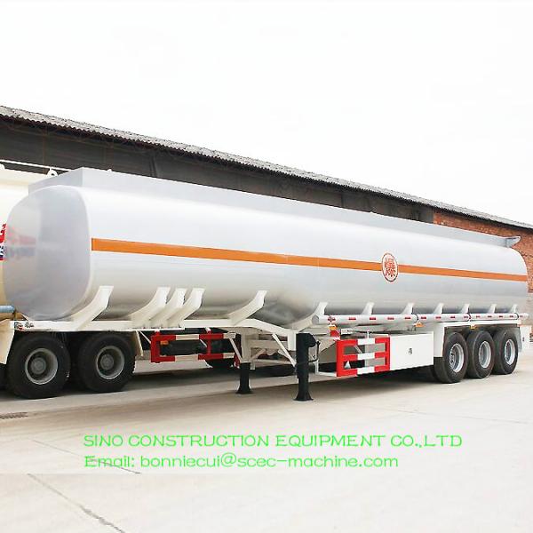 Tri axle Heavy Duty Semi Trailers Carbon Steel Oil Tank / Fuel Transport Tanker