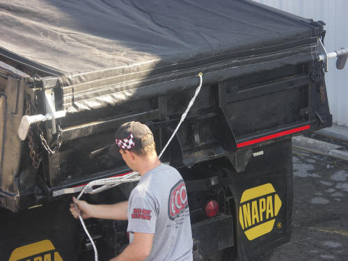 10x22 Ft PVC Coated Fabric Vinyl Polyester Fabric Dump Truck Trailer Mesh Tarp With Grommets