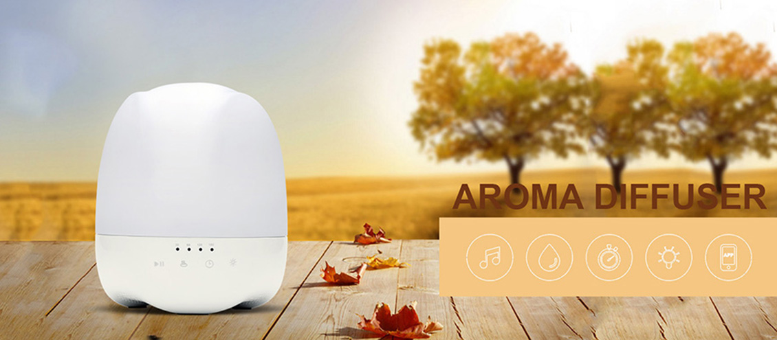 2017 new design blutooth speaker ultrasonic aromatherapy oil diffuser