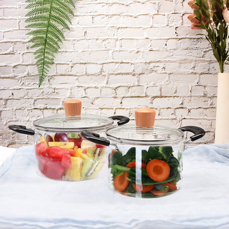 Microwave Heating Transparent Borosilicate Glass Soup Pot