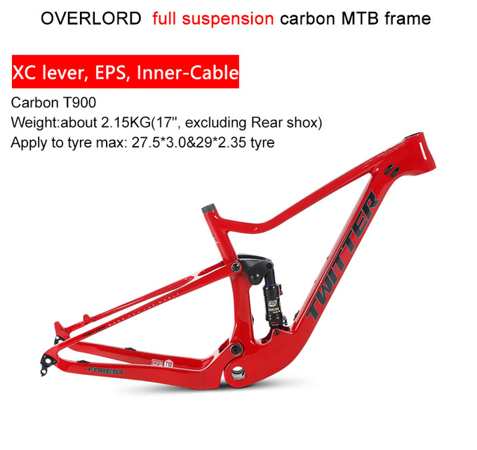 Light Weight T1000 Carbon Fiber MTB Frame Full Suspension Mountain Bike Frame