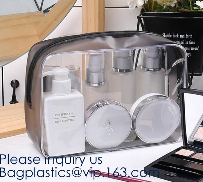 Small Clear PVC Waterproof Bag with Zipper Closure, Mini Portable Transparent Plastic Organizer Pouch for Cosmetic, Make