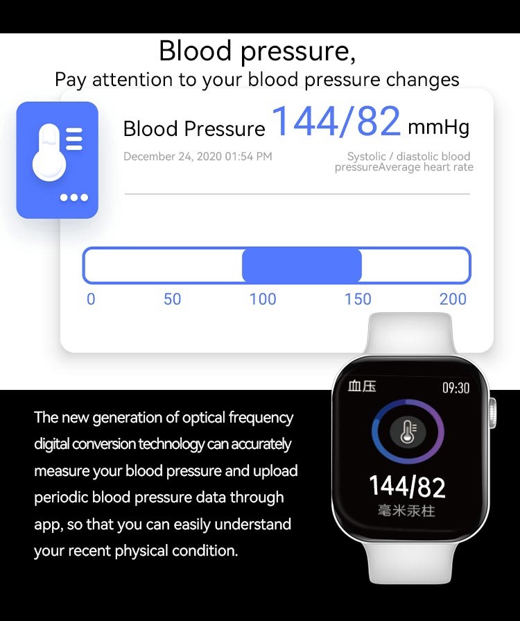 ODM 44mm Waterproof Android Compatible Smartwatch Large Screen Heart Rate Bracelet
