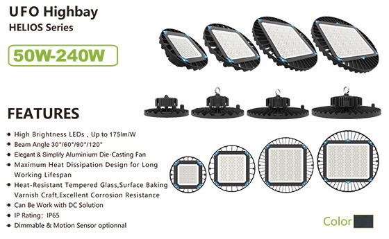 100W Slim Type UFO LED High Bay IK10 IP66 7 Years Warranty For Warehouse
