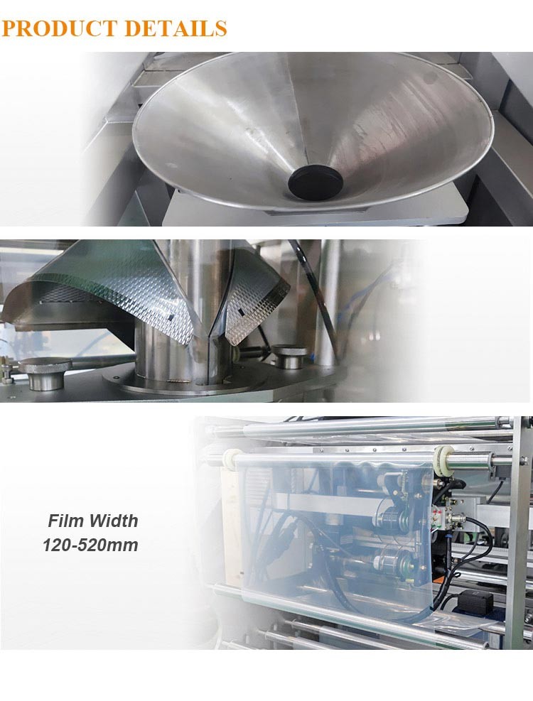 SUS 520mm 60bpm Vertical Form Fill Seal Bagging Machine Waterproof For Food