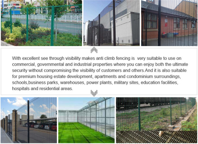 V Folding Anti Cut Anti Climb Fence 3" X 1/2" Hole Size 358 Welded Wire Mesh