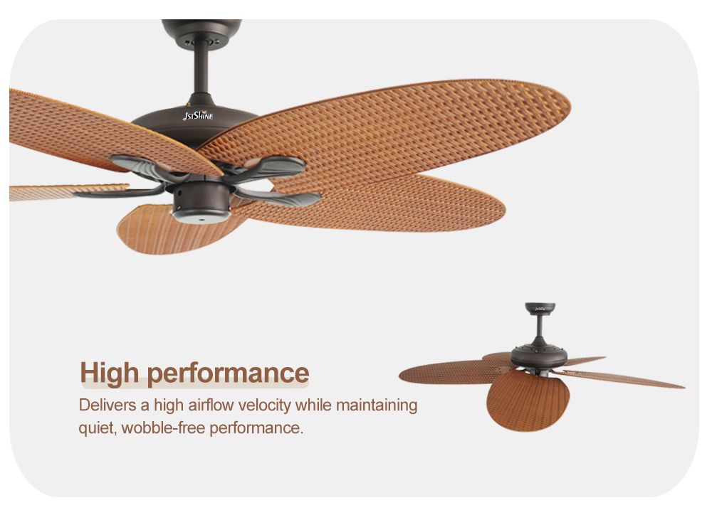 35W Power 5 ABS Leaf 5 Speeds Remote Control Antique Style Ceiling Fan NO Private Mold