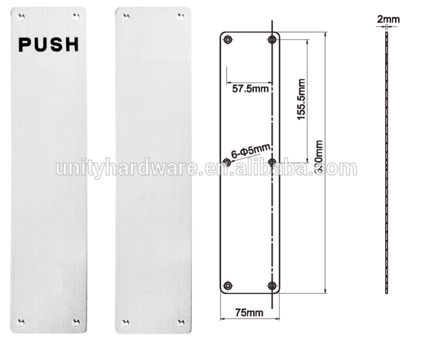 Stainless Steel Flush Bolt Door Accessories for Fire Door Easy Installation Different Length Option