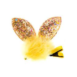 China Bulk Childrens Hair Accessories Organiser Shiny Rabbit Ears Lace Hair Ball Clip Girls 5.5x5cm wholesale