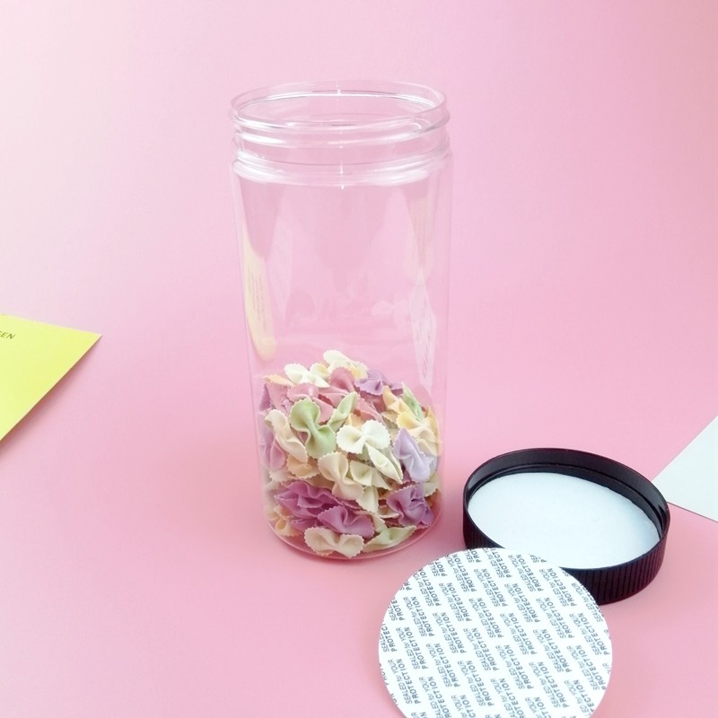 Round Straight 150ml 250ml 360ml 450ml Plastic Food Jars With PP Thread Cap