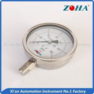 China SS Double Scale Pressure Gauge / SUS304 Bottom Hydraulic Pressure Gauge wholesale