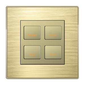China UK Standard Push Button Light Switch 4 conjoined Grey / Champagne Color wholesale