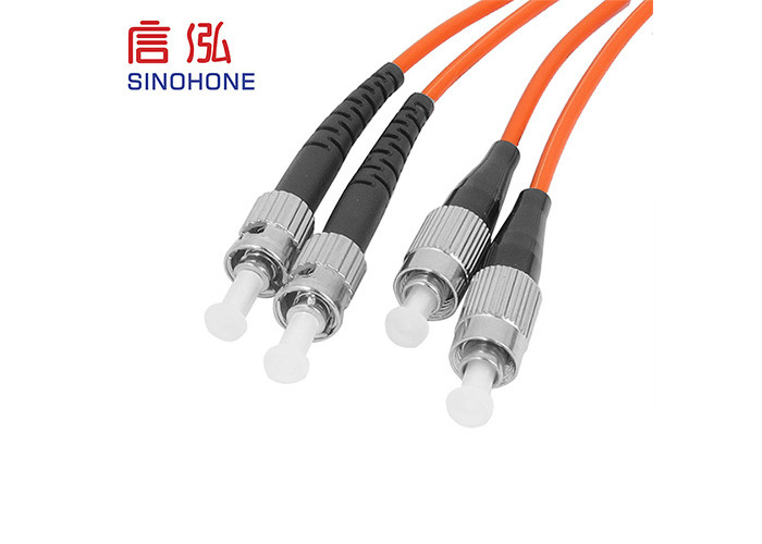 Duplex Fiber Optic Patch Cord , ST To ST Fiber Patch Cable UPC Polish Type 9/125 M