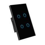 118Types US/AU/Brazil Standard Tempered Glass Panel 4Gang Touch Light Switch