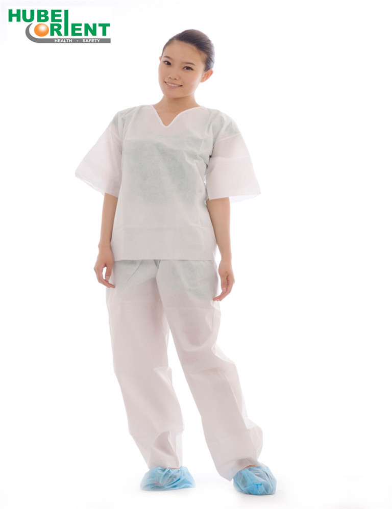 Approved CE MDR Prevent Bacterial 45g/m2 SMS Disposable Medical Use Pajamas Suits