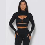 Wholesale 3 Piece Sportswear Long Sleeve Crop Top Pant Yoga Workout Set Women