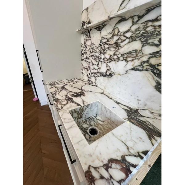 Luxury Bvlgari Purple Marble Countertop | Amethyst Surface for Kitchen & Vanity