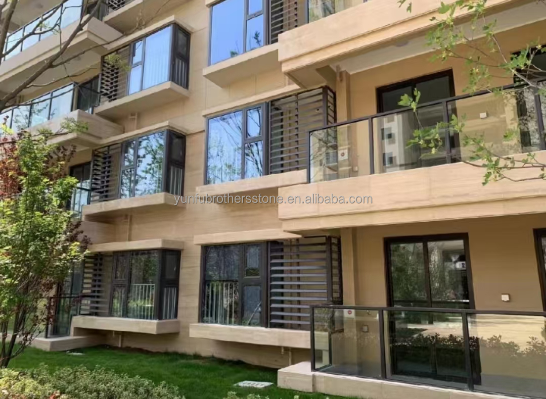 Modern Design Stone Form Natural Stone Beige Travertine for Hotels Decoration Project