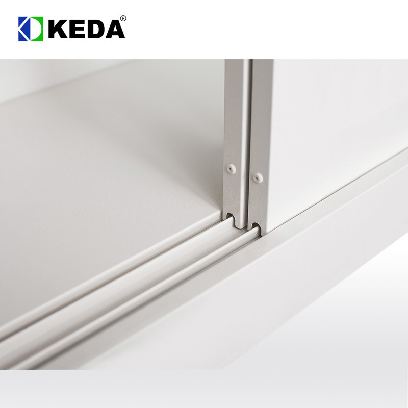 2 Glass Sliding Door Steel Filing Cabinet Metal Storage Cupboard