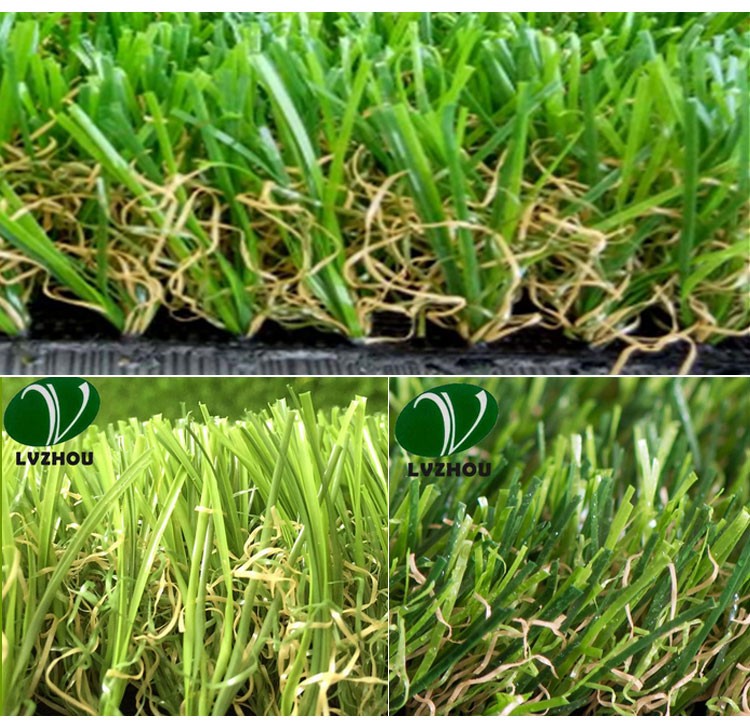 Outdoor Garden Synthetic Turf / 35mm Artificial Grass Backyard V Shape