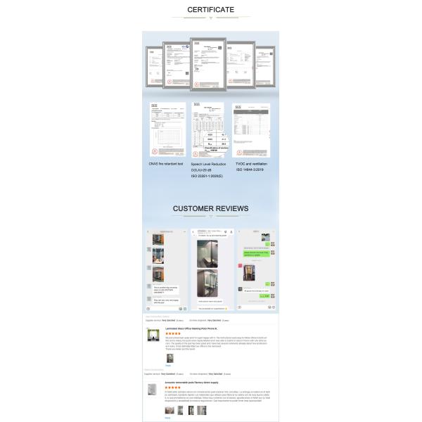 STC30dB Soundproofing Acoustic Meeting Pod with RT0.75s Reverberation Time in S, M, SL, L, XL Sizes