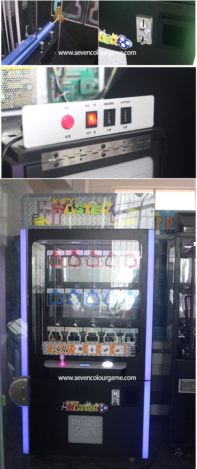 250W Key Master Vending Machine , Coral Pink Golden Key Vending Machine