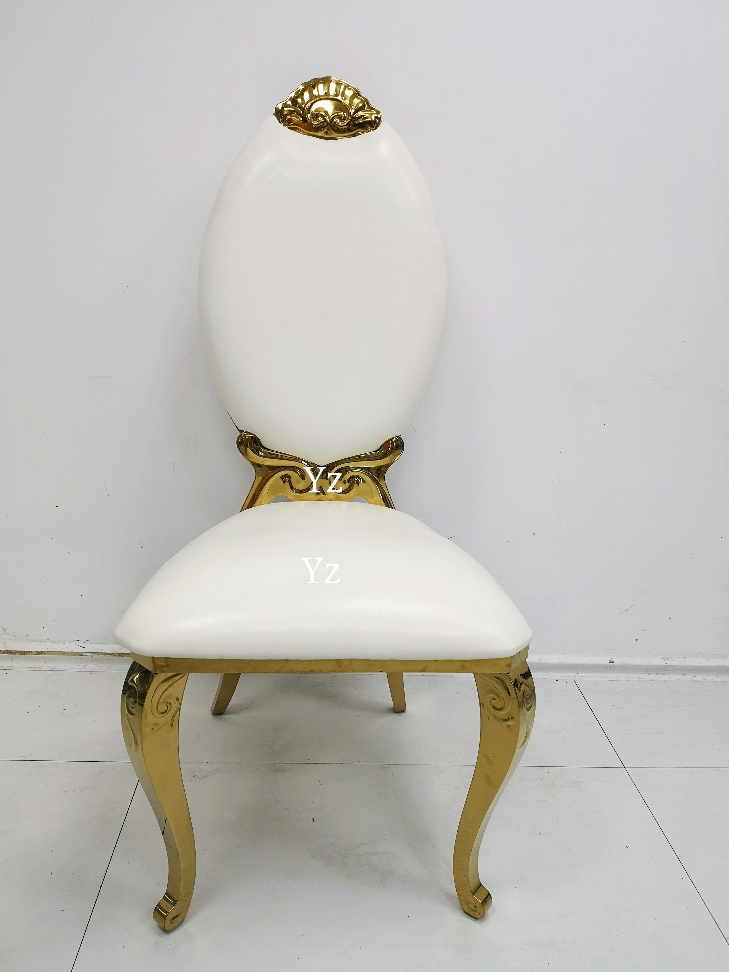 Dining High Back Wedding Banquet Chair Fabric Stainless Steel For Events W50xD65xH110cm