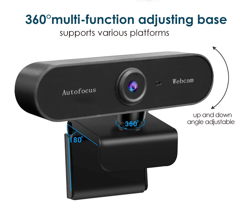 Lightweight Autofocus USB Webcam With Microphone , 1080p Webcam With Mic