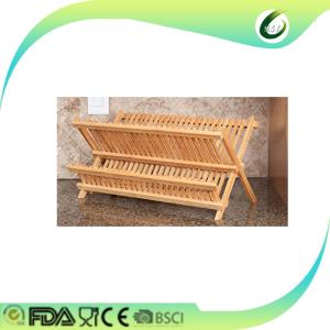China wholesale kitchen tool stand foldable bamboo dish rack wholesale