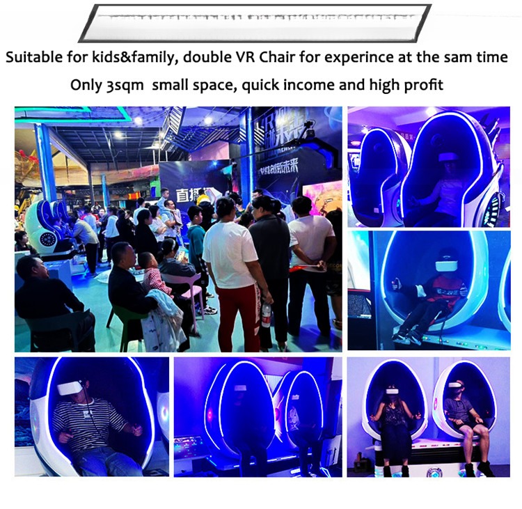 Direct selling high-quality virtual reality simulation amusement equipment 2 seats 9d 360 vr cinema sports egg chair