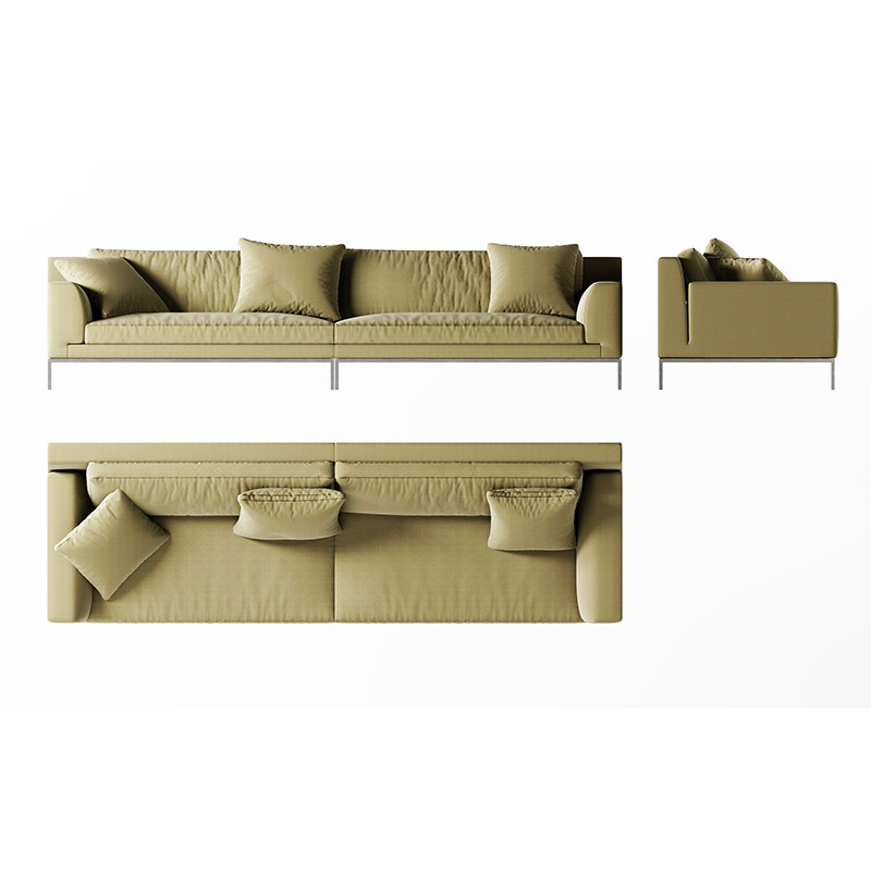 Green Leather Office Sofa Set PU Leather Furniture Modern Sofa