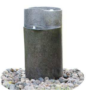China Cylinder Shaped Cast Stone Garden Fountains / Large Outdoor Fountains wholesale