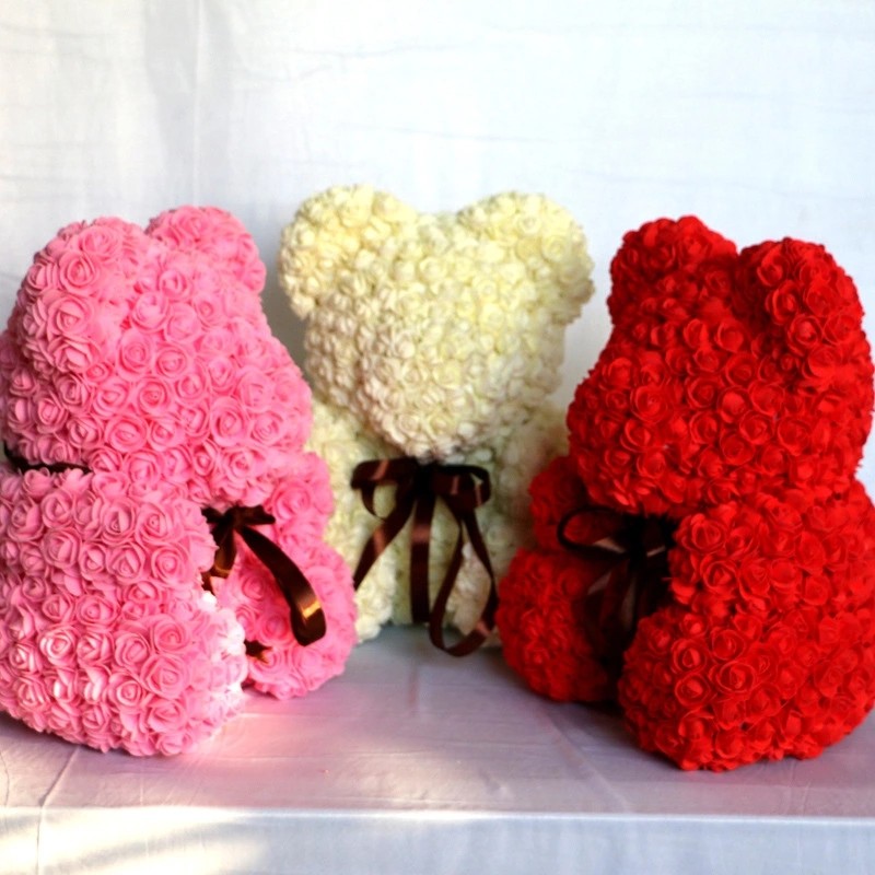 Cheap Price Hot Selling Teddy Bear Made Out Of Roses Valantines day gift