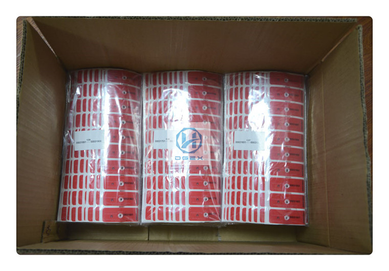Red Against Burglar Magnetic Security Labels With Anti - Magnet Impact