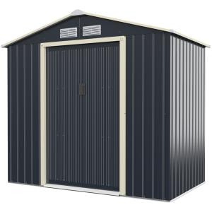 China Large Size Metal Garden Building Shed with 4 Vents 43kg Powder Coated Frame by AJUNION wholesale