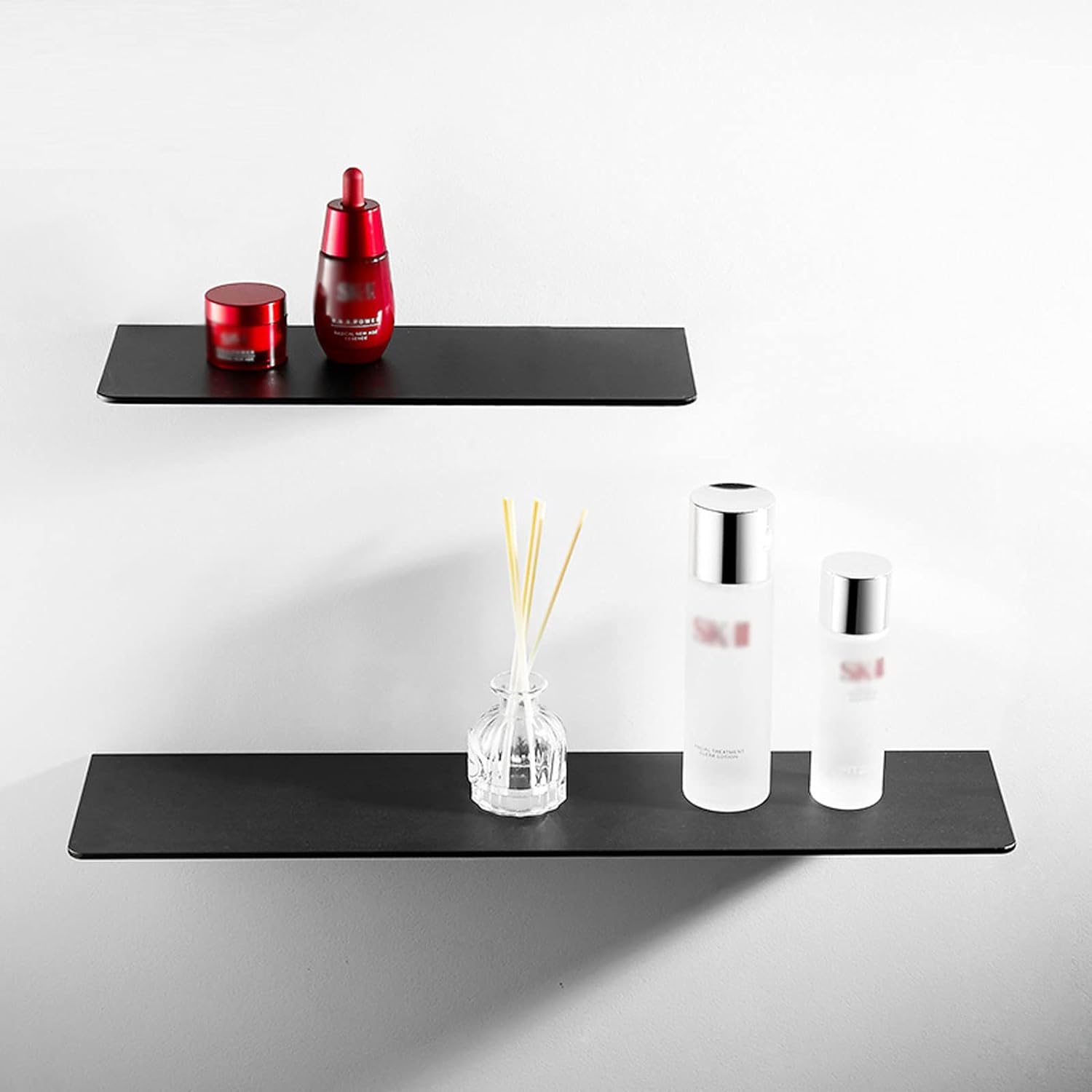 Wall Organizer L-Shaped White Metal Floating Shelf Modern Heavy Duty Wall Mount Shelf