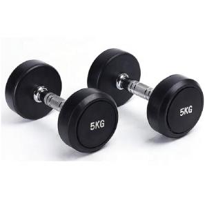 China ZH Washable Black Fitness Neoprene Dumbbell Round Rubber Dumbbell Set wholesale