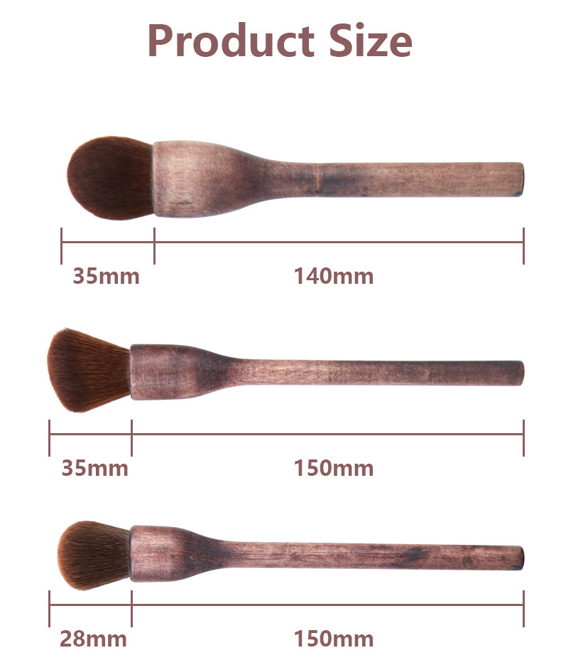 All Solid Wood cosmetic Brush Set for full face makeup setting