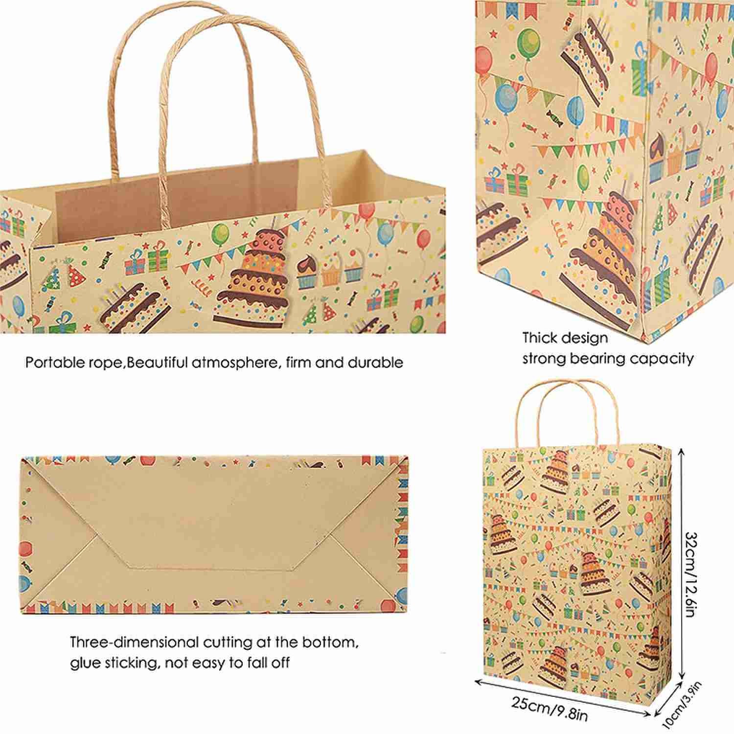 100% Recyclable Kraft Brown Shopping Bags Paperbag Custom Packaging FSC certificate