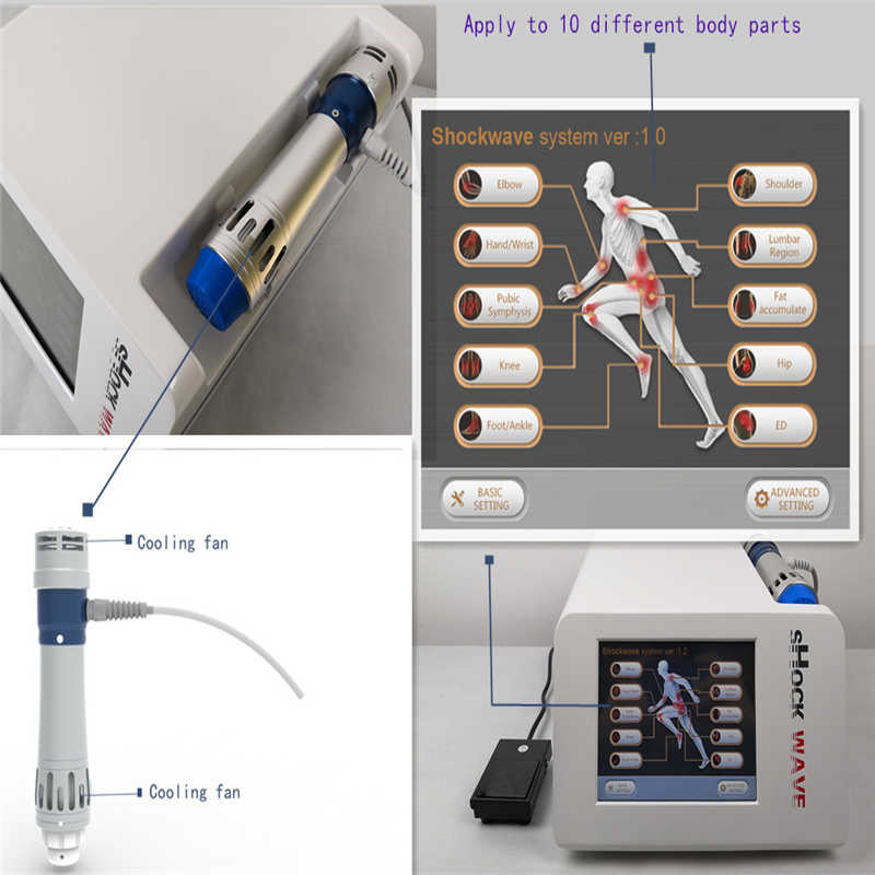 ESWT Full Body Therapy Machine, Pain Removal Machine With 5 Transmitters