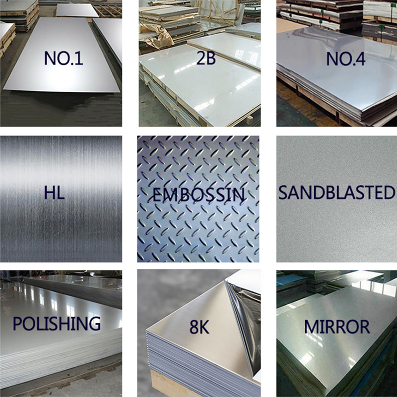 Stainless Steel Sheet Plates Ss 443 304 316 410 430 Surface Finish BA/2B/NO.1/NO.3/NO.4/8K/HL/2D/1D with Cutting Service