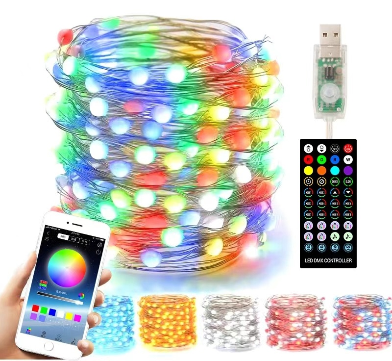Christmas Tree Decor LED String Lights Smart Bluetooth APP Control Halloween