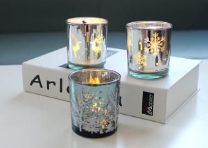China Glass Candle Cup Glass Electroplated Candle Jars Engraved Candle Jar wholesale