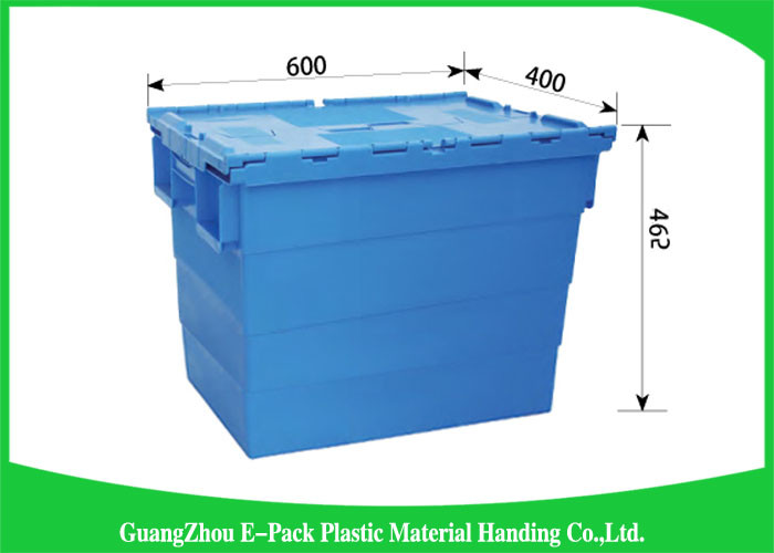 Heavy Duty Moving Stackable Plastic Tote Boxes With Hinged Lids