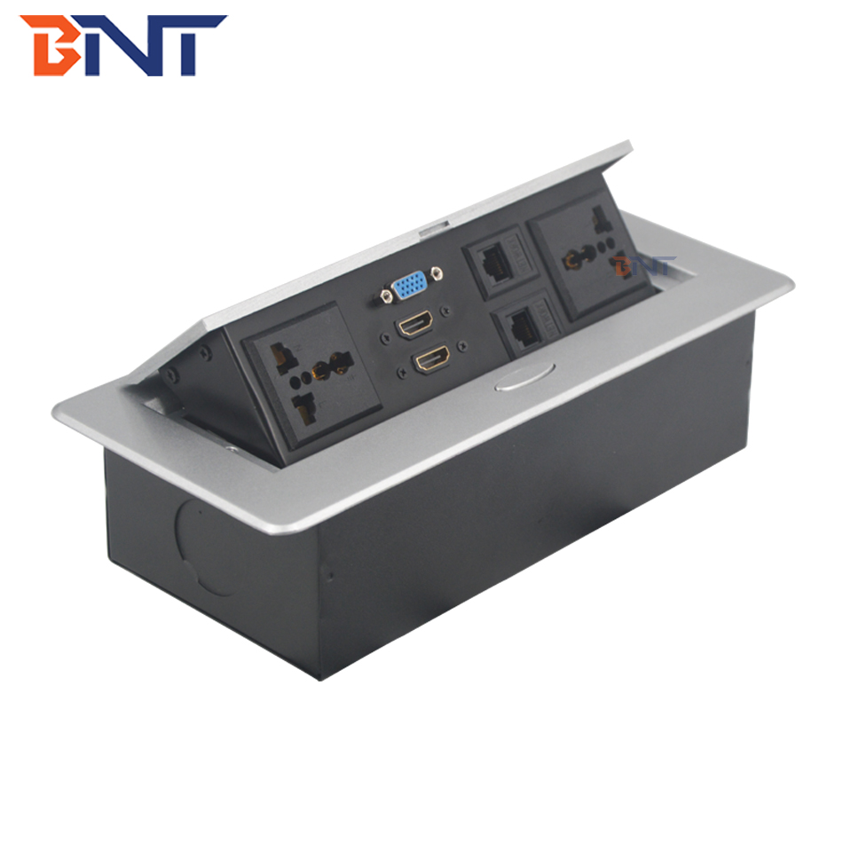 for conference room desk conceal pop up style with vga connector tabletop cable cubby