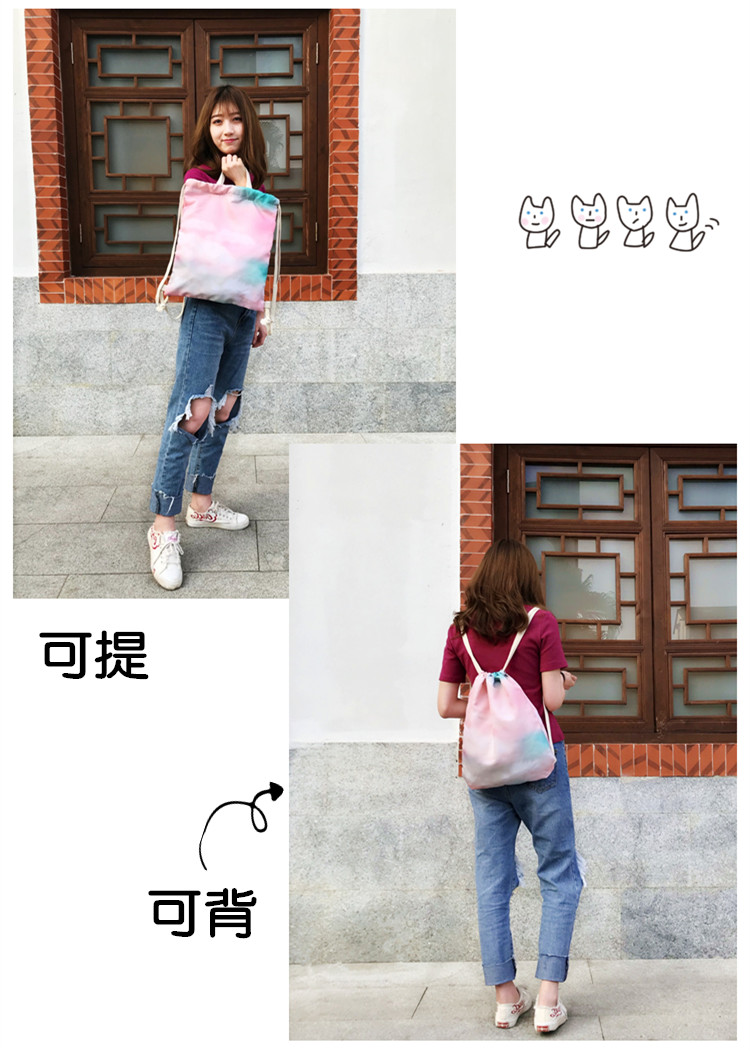 Hand Held Clear Drawstring Bags , Nylon Custom Printed Drawstring Bags