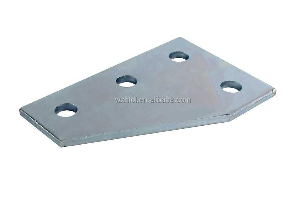 Flat Four 4 Hole Corner Gusset Plate 7.62 X 7.62 X 1.62 Inch 3-1/2" X 5-3/8"