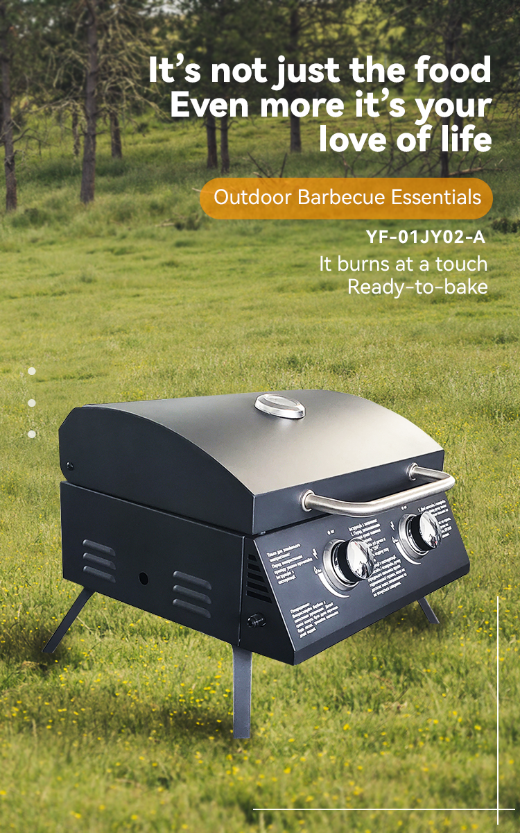 Powder Coated 2 Burners Gas BBQ Grill Propane Rotisserie Roaster Outdoor Oven