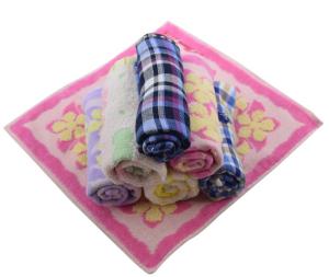 China 25x25cm cotton vilet pile twistless towel square towels wholesale