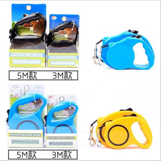 Pet Supplies, Automatic Retractable Dog Leash, Pet Puller, Dog Chain, Hyena Rope, Cat Rope;3M,and 5M；Full color
